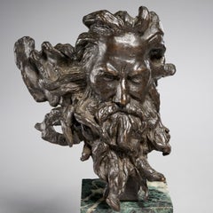 Elisabetta Mayo d'Aloisio, L'Eterno Padre, Buste en bronze, italien, c. 1930s