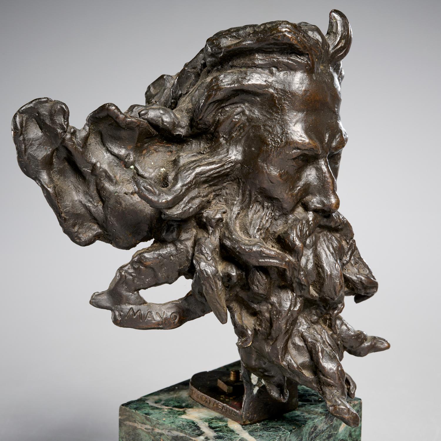 Cast Elisabetta Mayo d’Aloisio, L’Eterno Padre, Bronze Bust, Italian, c. 1930s For Sale