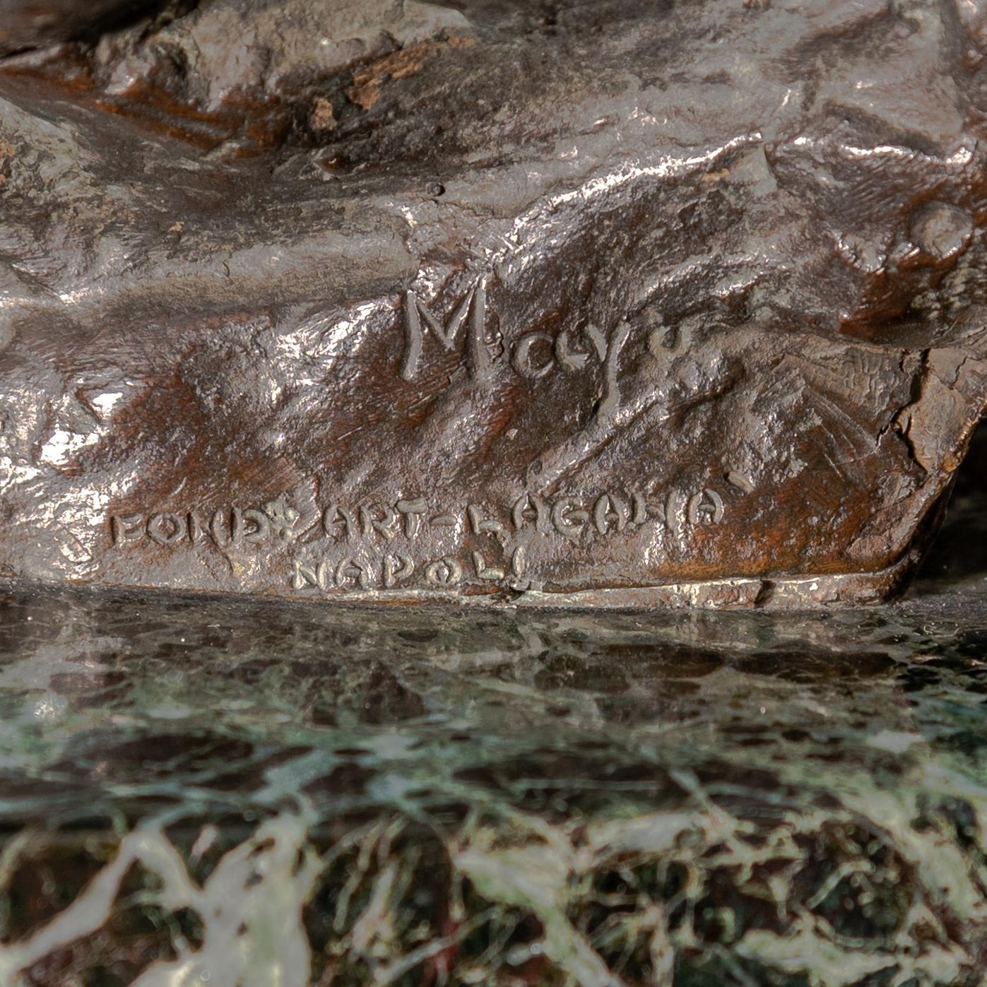 1920s Italian Signed Bronze Sculpture For Sale 3
