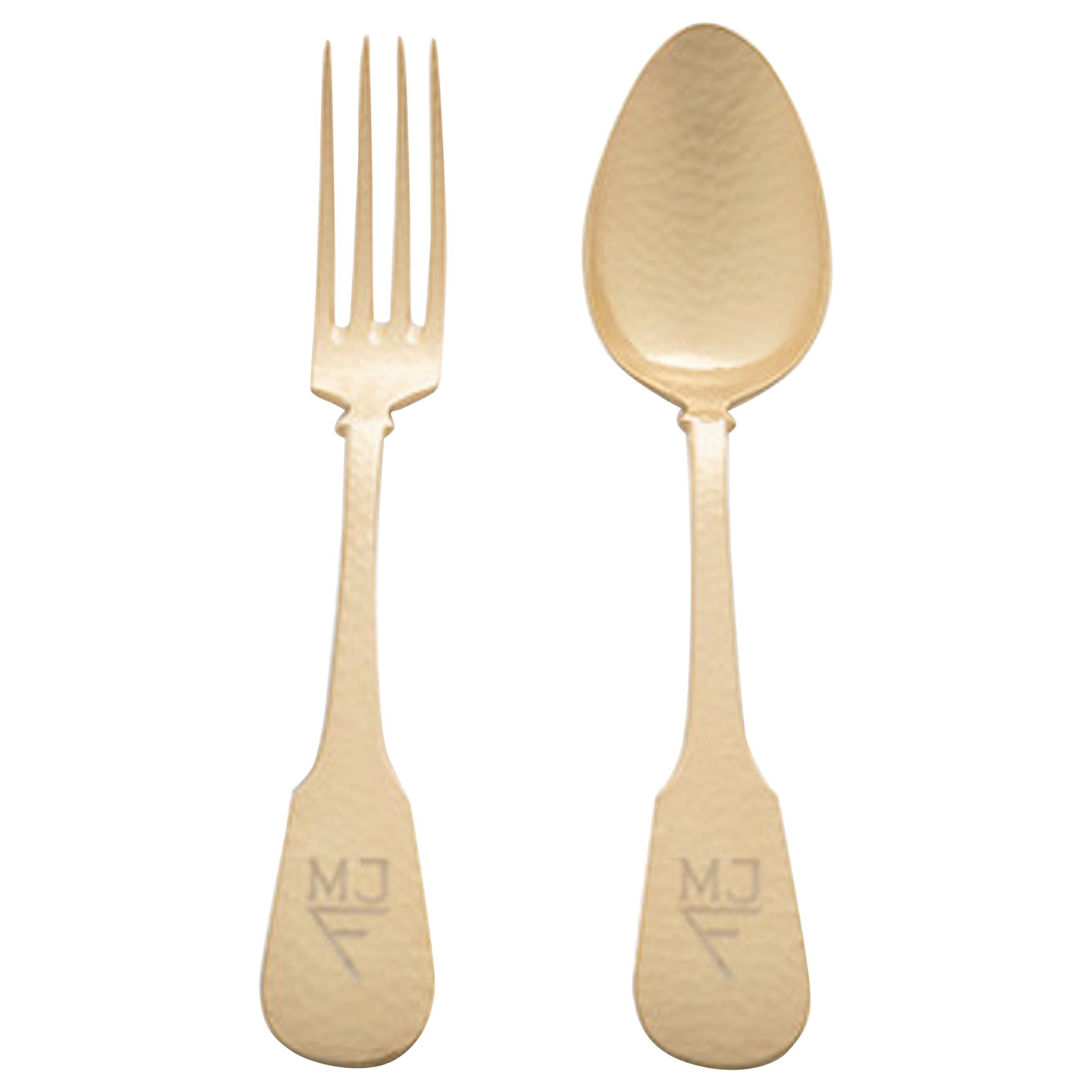 Elisabetta Serving Fork and Spoon by Julia B. For Sale