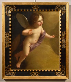 Cupid Sirani Paint Oil on table Old mater 17th Century Italian Fly Art Quality 