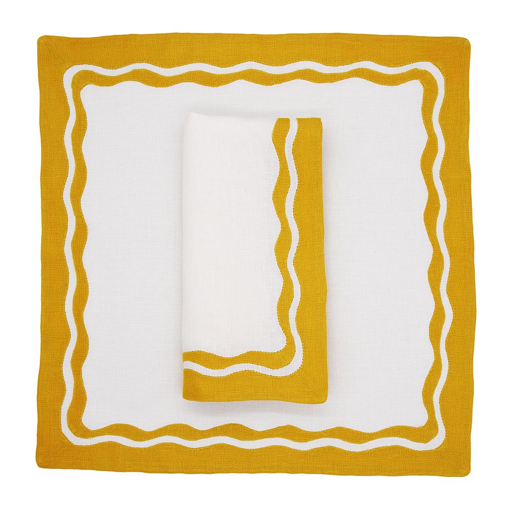 Elisabetta Table Linens by Julia B. 'Citron' For Sale