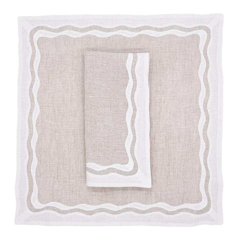 Elisabetta Table Linens by Julia B. 'Oatmeal' For Sale