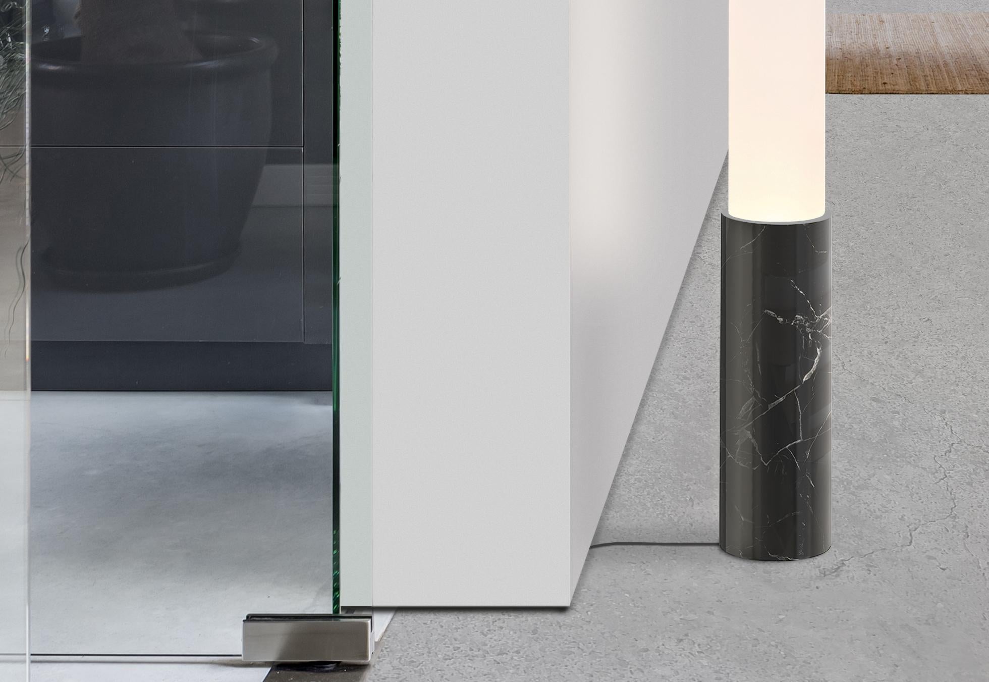 North American Elise 48 Floor Lamp in Black Marble by Pablo Designs For Sale