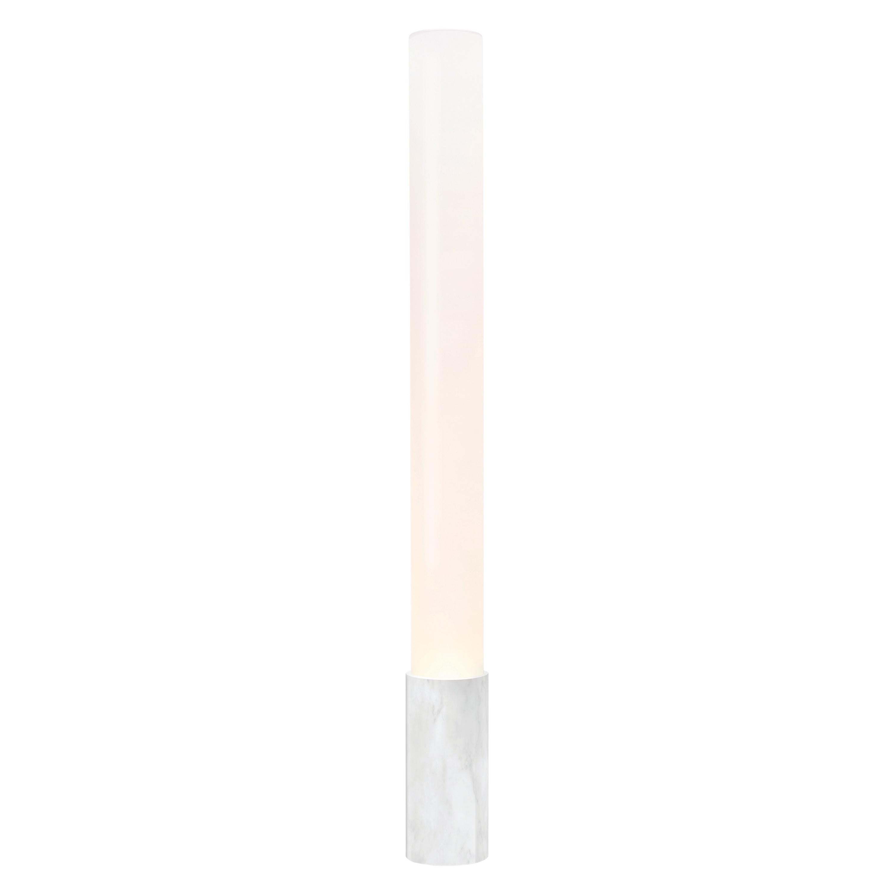 Elise 48 Floor Lamp in White Marble by Pablo Designs For Sale