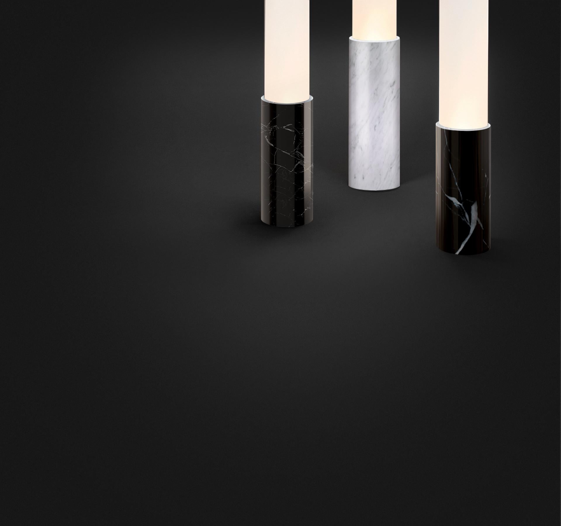 North American Elise 60 Floor Lamp in Black Marble by Pablo Designs For Sale