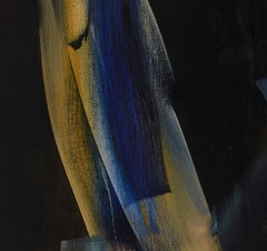 "Night Watch, " abstract, gestural painting based on work by Rembrandt