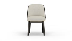 Elise Chair with Black Wooden Legs and Metal Detail