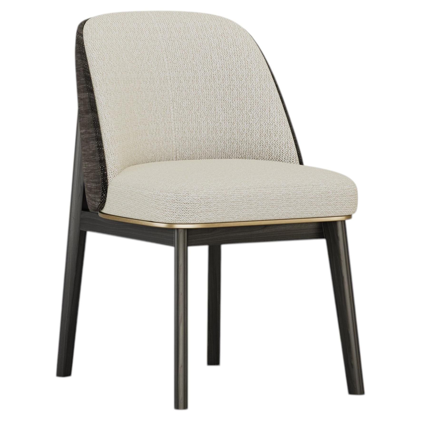 Elise Chair with Black Wooden Legs and Metal Detail
