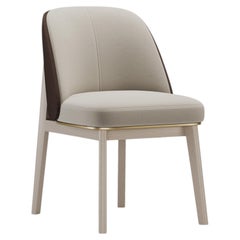 Elise Chair with Light Wooden Legs and Metal Detail