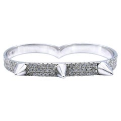 Elise Dray White Gold Diamond Spike Two-Finger Ring