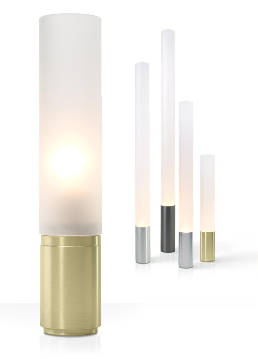 The timeless Elise lamp pays tribute to the advent of the machine age. Its refined machined aluminum base combined with its towering frosted acrylic diffuser serves as the perfect combination for elegant lighting. Elise features full-range dimming