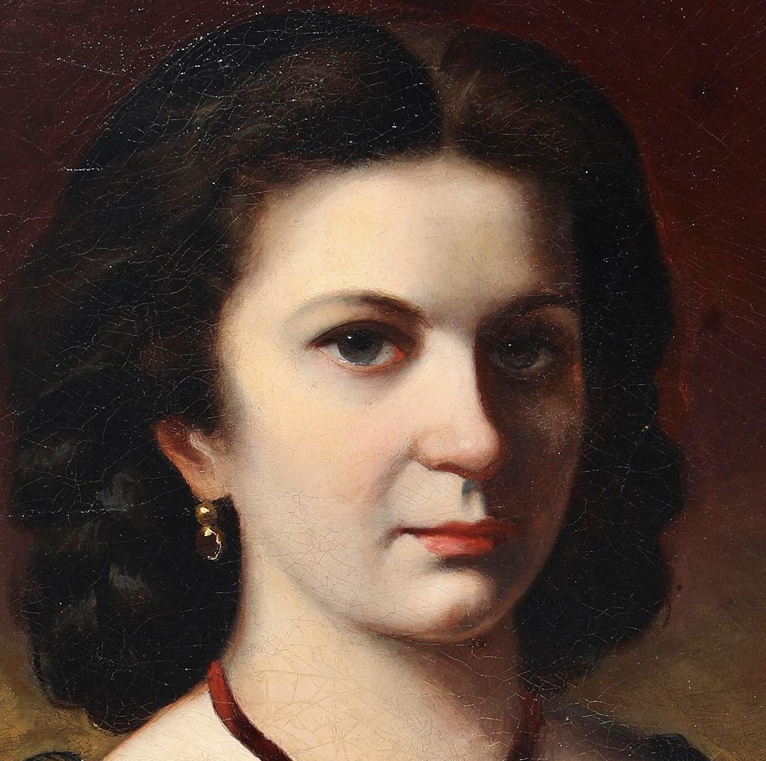 Russian Princess Olga Gortschakoff - 19th Century Portrait, Oil on Canvas - Other Art Style Painting by Elise Hügel