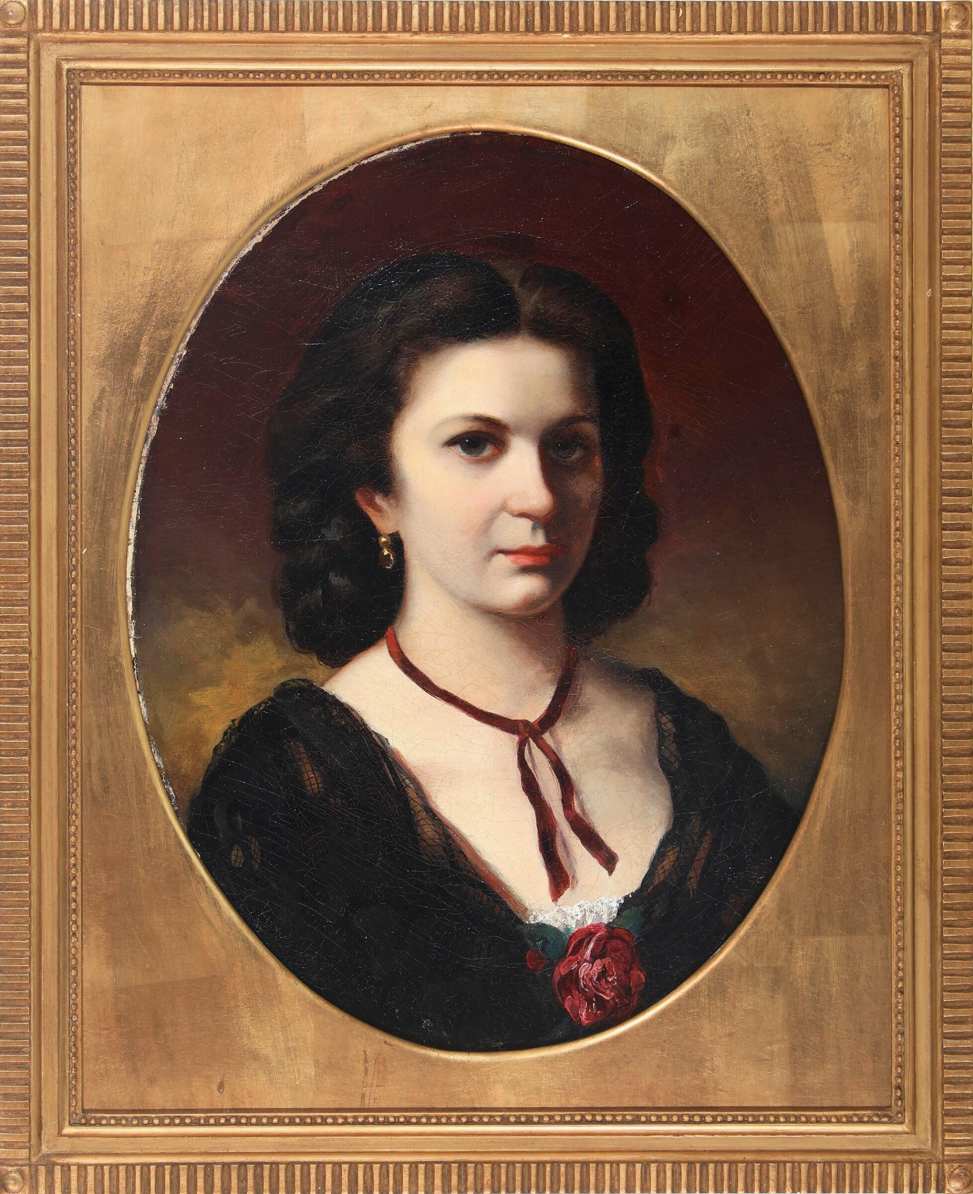Russian Princess Olga Gortschakoff - 19th Century Portrait, Oil on Canvas For Sale 3