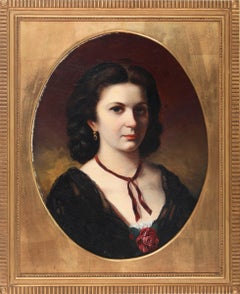 Russian Princess Olga Gortschakoff - 19th Century Portrait, Oil on Canvas