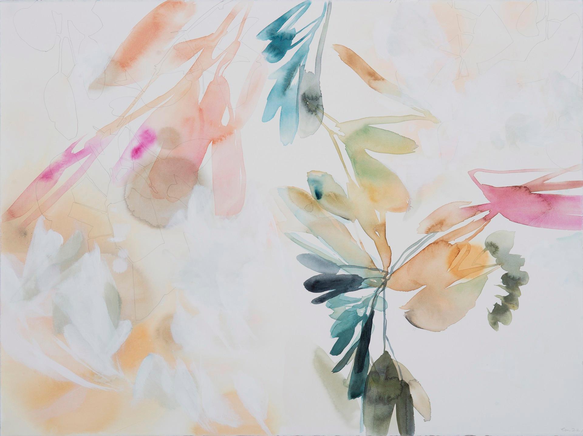 Elise Morris Abstract Painting - Bright Trellis II, contemporary abstract, acrylic painting, florals & nature