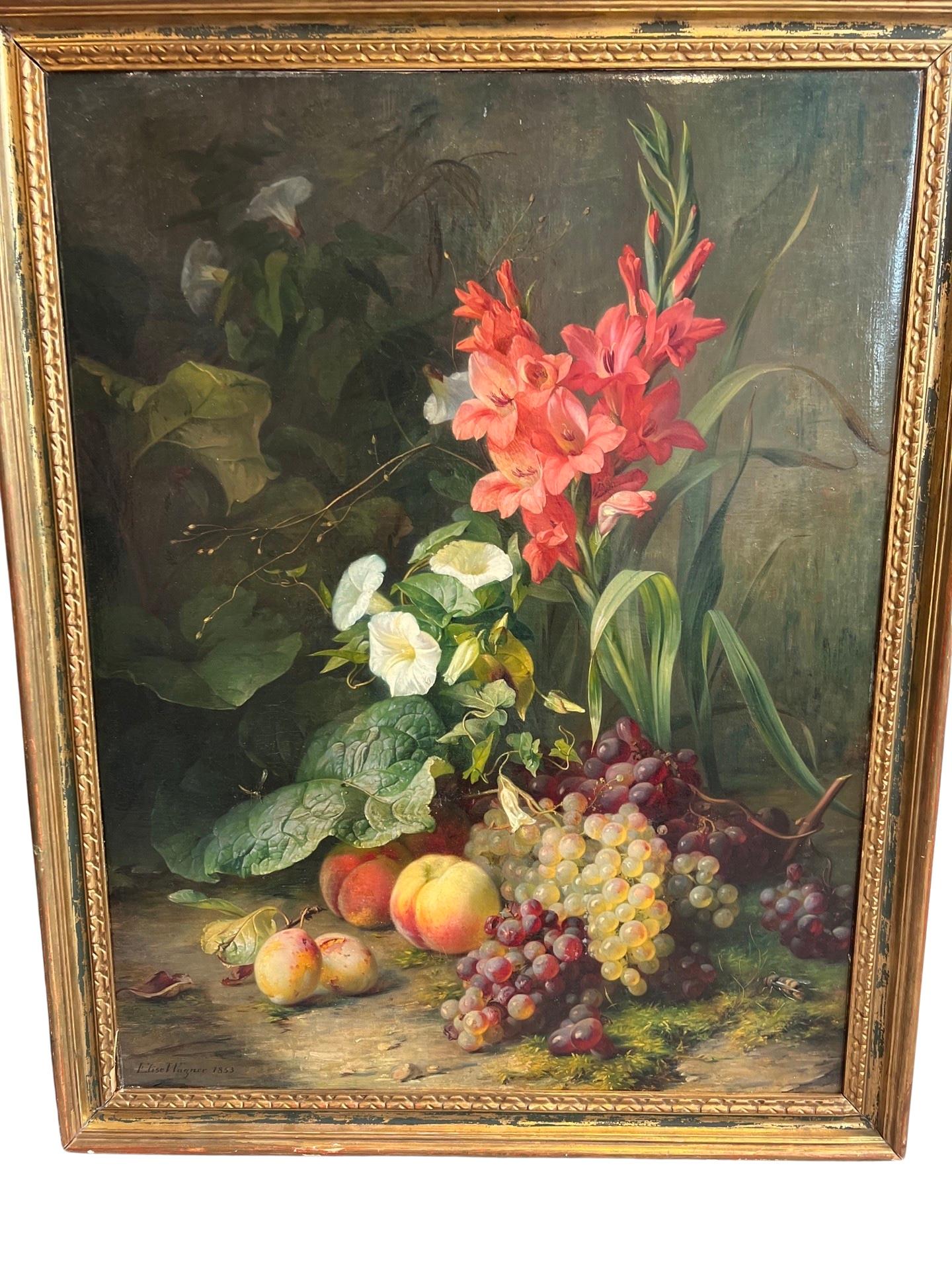 Elise Puyroche-Wagner (German, 1828-1895), Floral Naturalistic Painting C. 1853 In Good Condition For Sale In Atlanta, GA