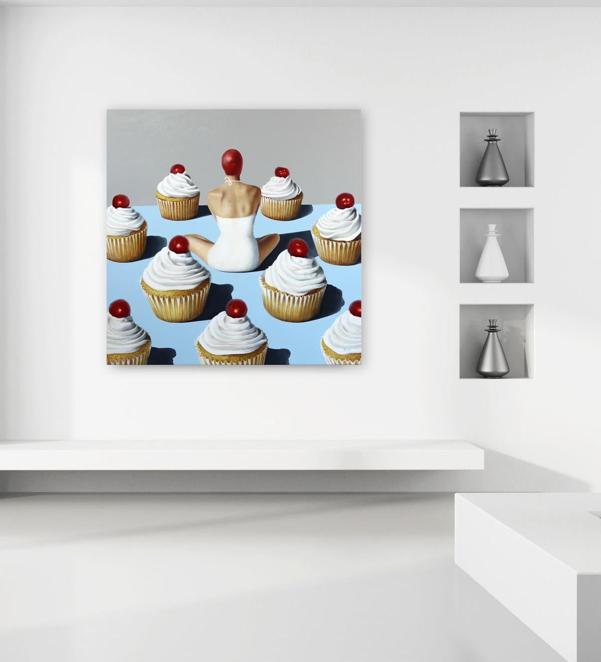 Bather and Cupcakes - Painting by Elise Remender