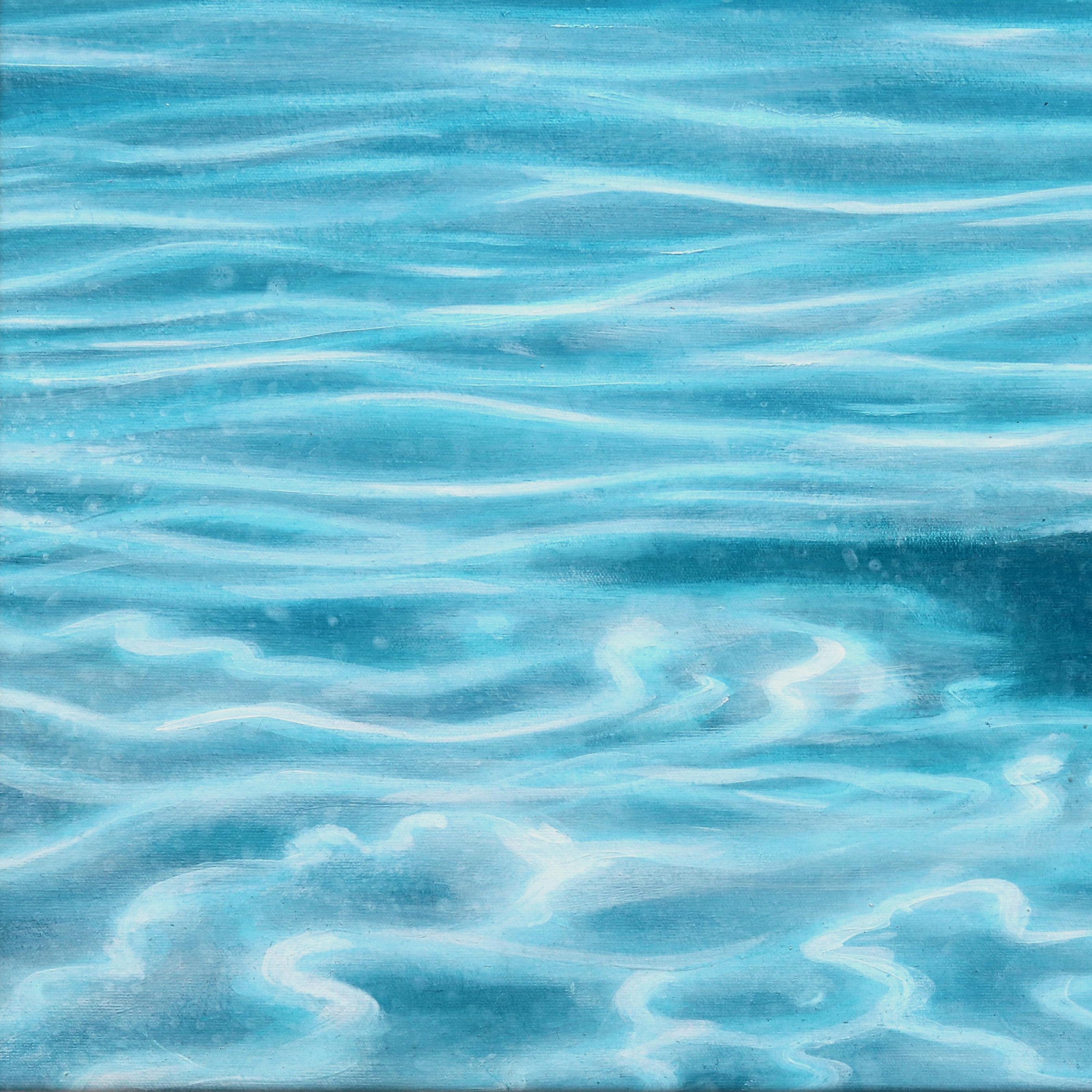 Summer Swim - Blue Figurative Painting by Elise Remender