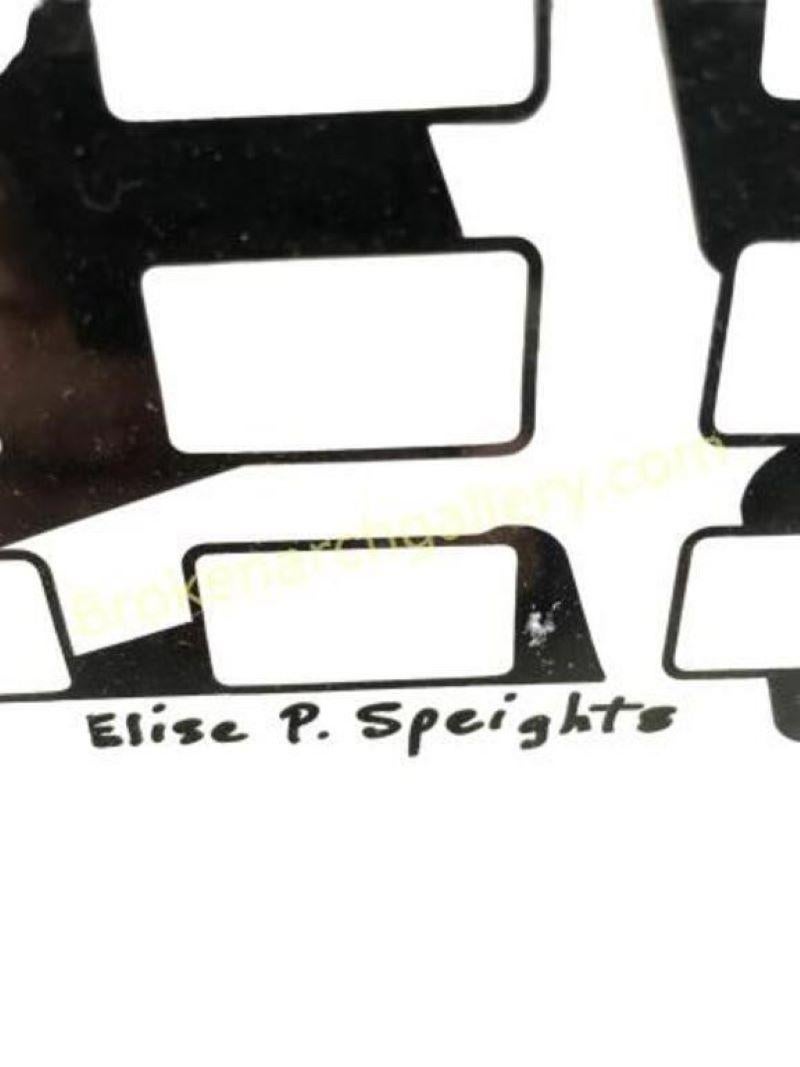 This Elise Speights Painting in black and white is a striking piece of abstract art, showcasing the artist's skill in creating dynamic compositions through geometric forms. Elise Speights is an accomplished artist, known for her mastery of