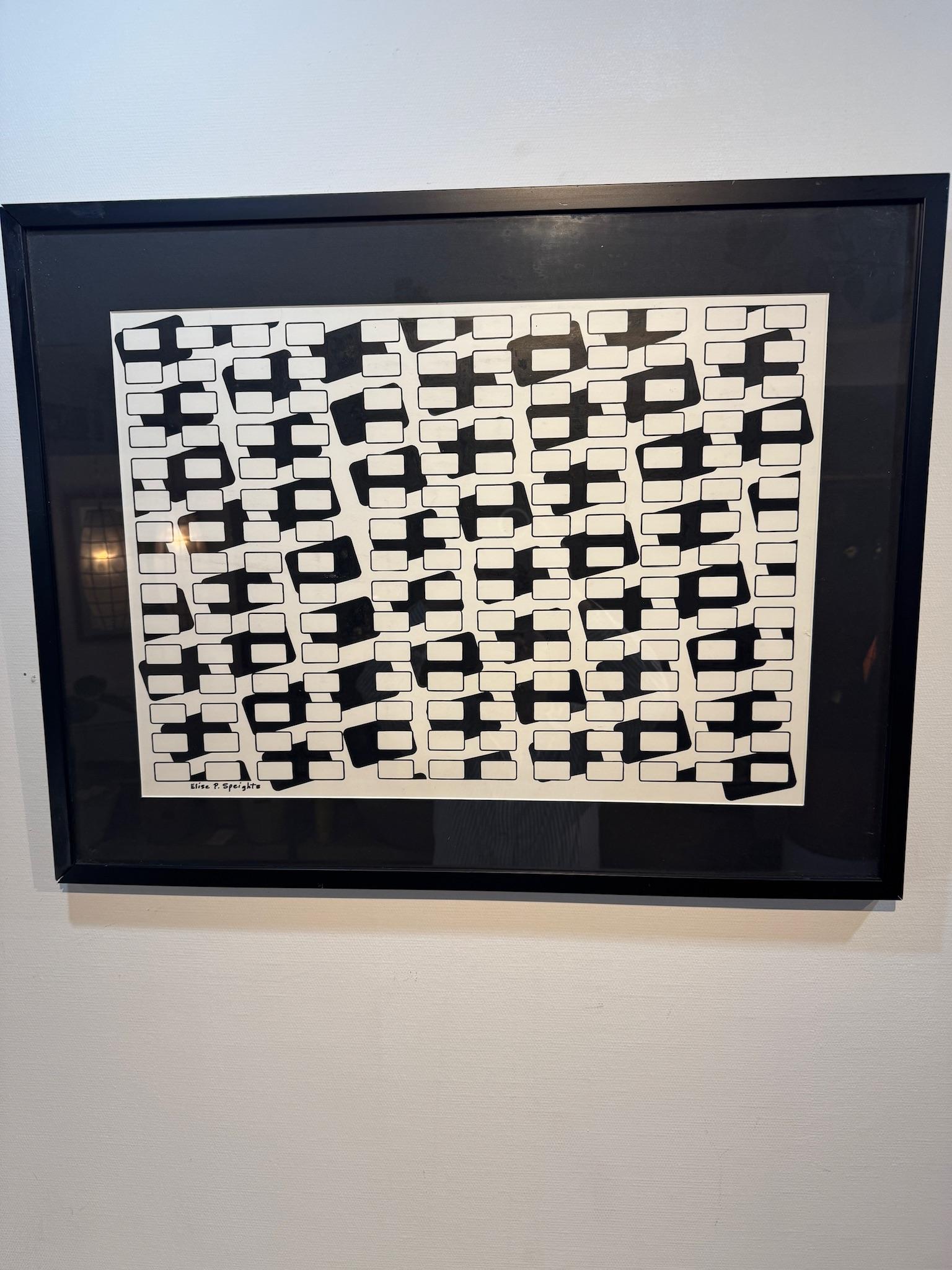 Mid-Century Modern Elise Speights Geometric Painting For Sale