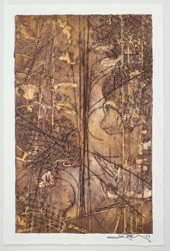Collision Transit Study 5, unique abstract monoprint by Elise Wagner
