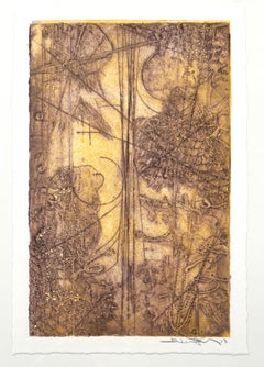 Collision Transit Study 6, unique abstract monoprint by Elise Wagner
