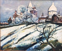 Montmartre Under The Snow, Oil on Canvas Signed Maclet, circa 1930
