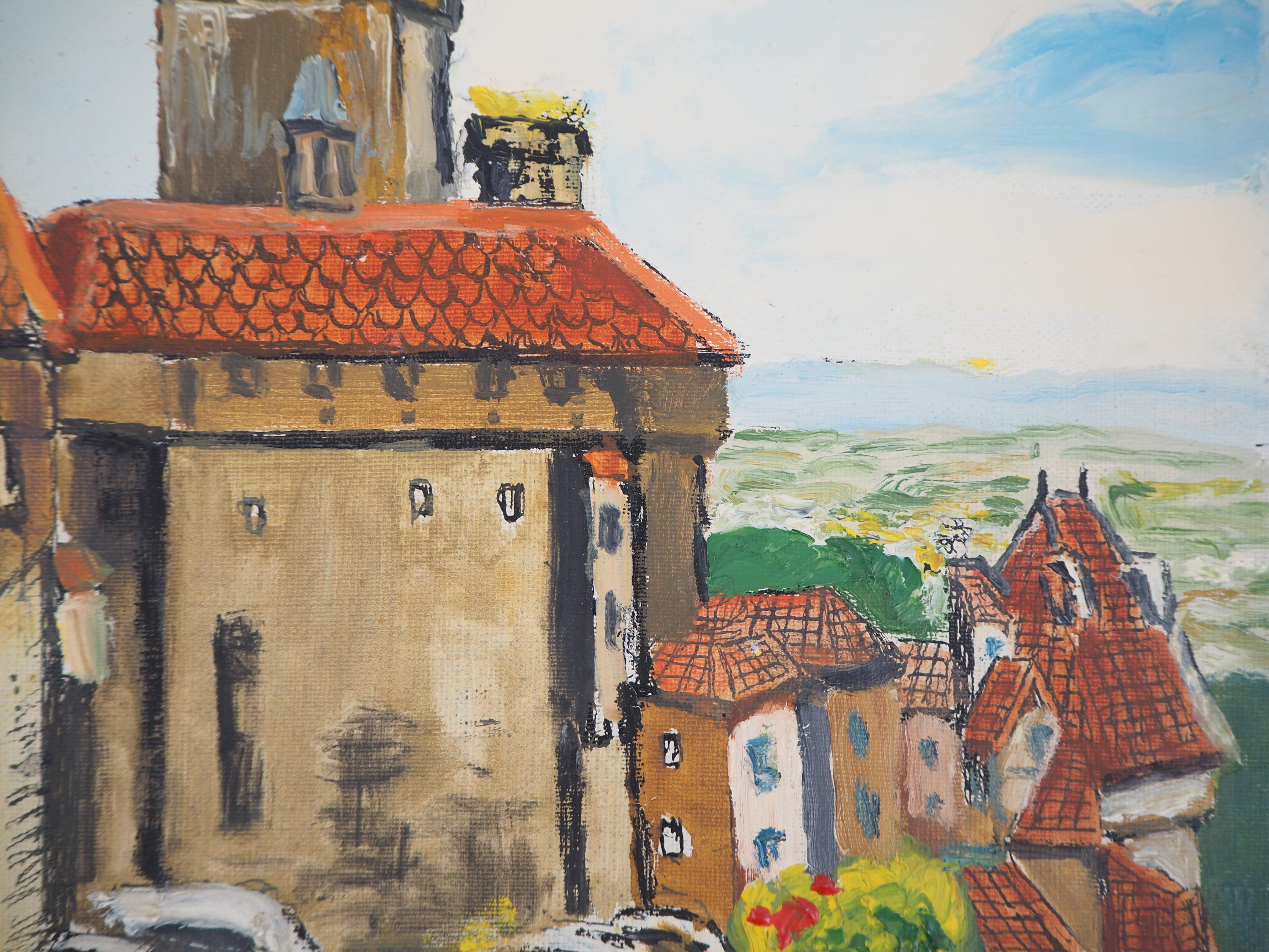 Alsace : château du Haut-Knigsbourg - Huile sur toile originale, signée à la main, vers 1930 en vente 1