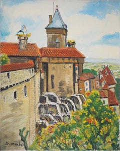 Alsace : Haut-Kœnigsbourg Castle - Original Oil on Canvas, Handsigned, c. 1930