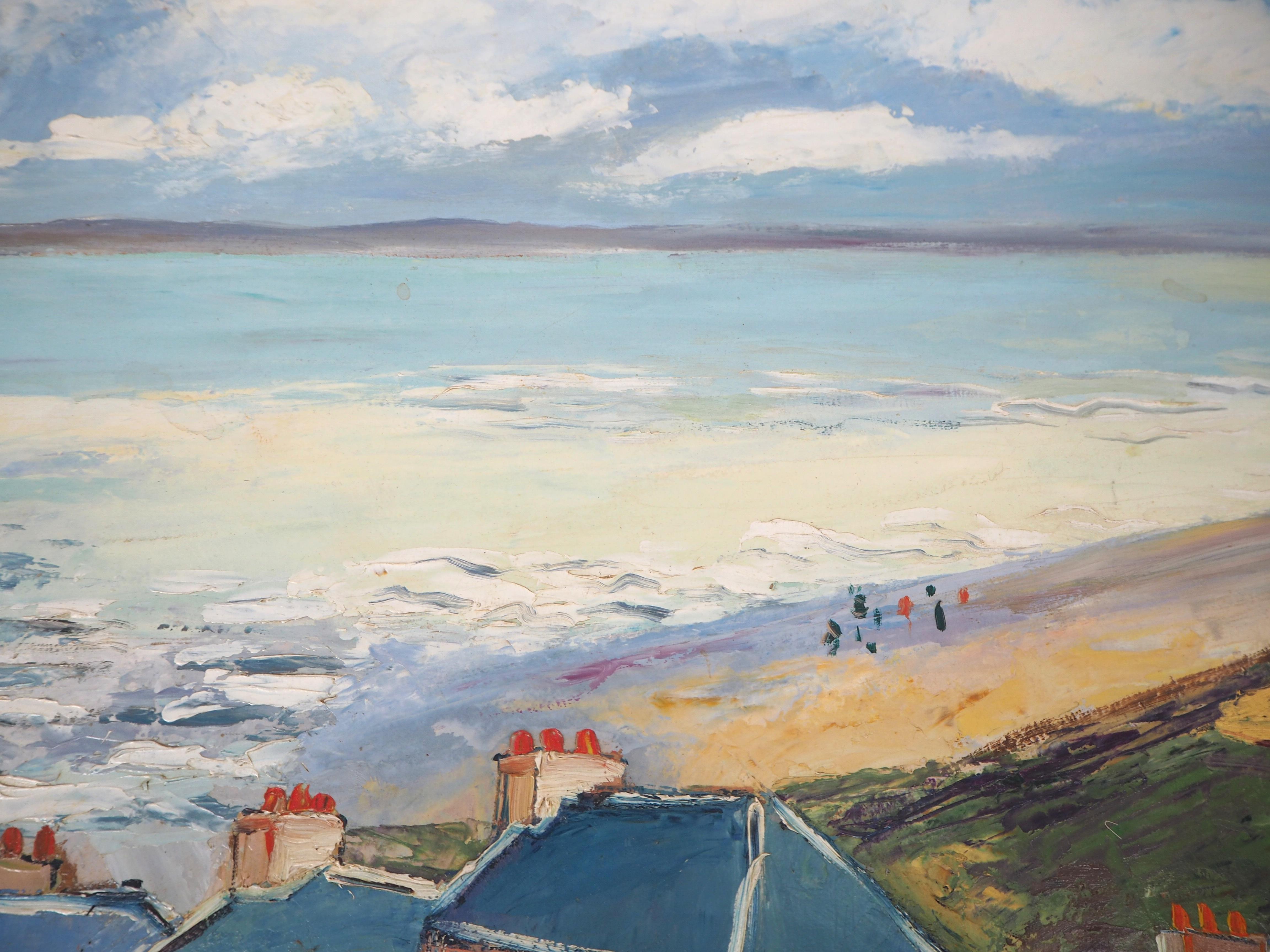 Brittany : Seaside Village - Original oil on borad - Signed - Post-Impressionist Painting by Elisée Maclet