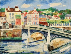 Charenton - Post Impressionist Riverscape Oil Painting by Elisee Maclet