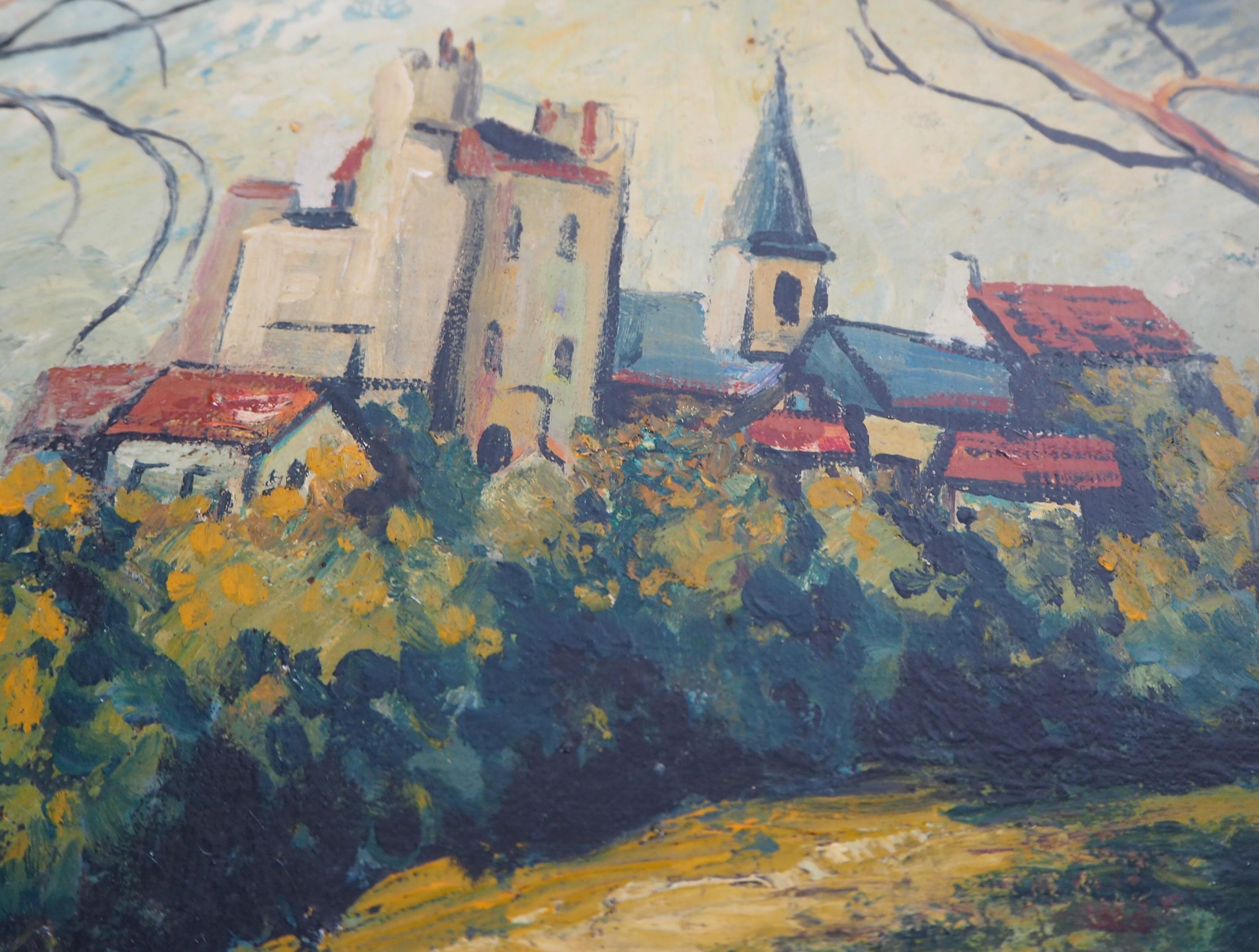 Elisée MACLET (1881-1962)
Campagne : près du village, C.C. 1950

Huile originale sur panneau
Signé en bas à gauche
Sur panneau 45 x 36 cm (c. 18 x 14 in)
Présenté dans un cadre doré, 63 x 55 C. I.C.

Très bon état, légers défauts au cadre