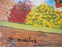 La Côte d'Azur : Le Petit port de Beaulieu - Huile sur toile - Signé