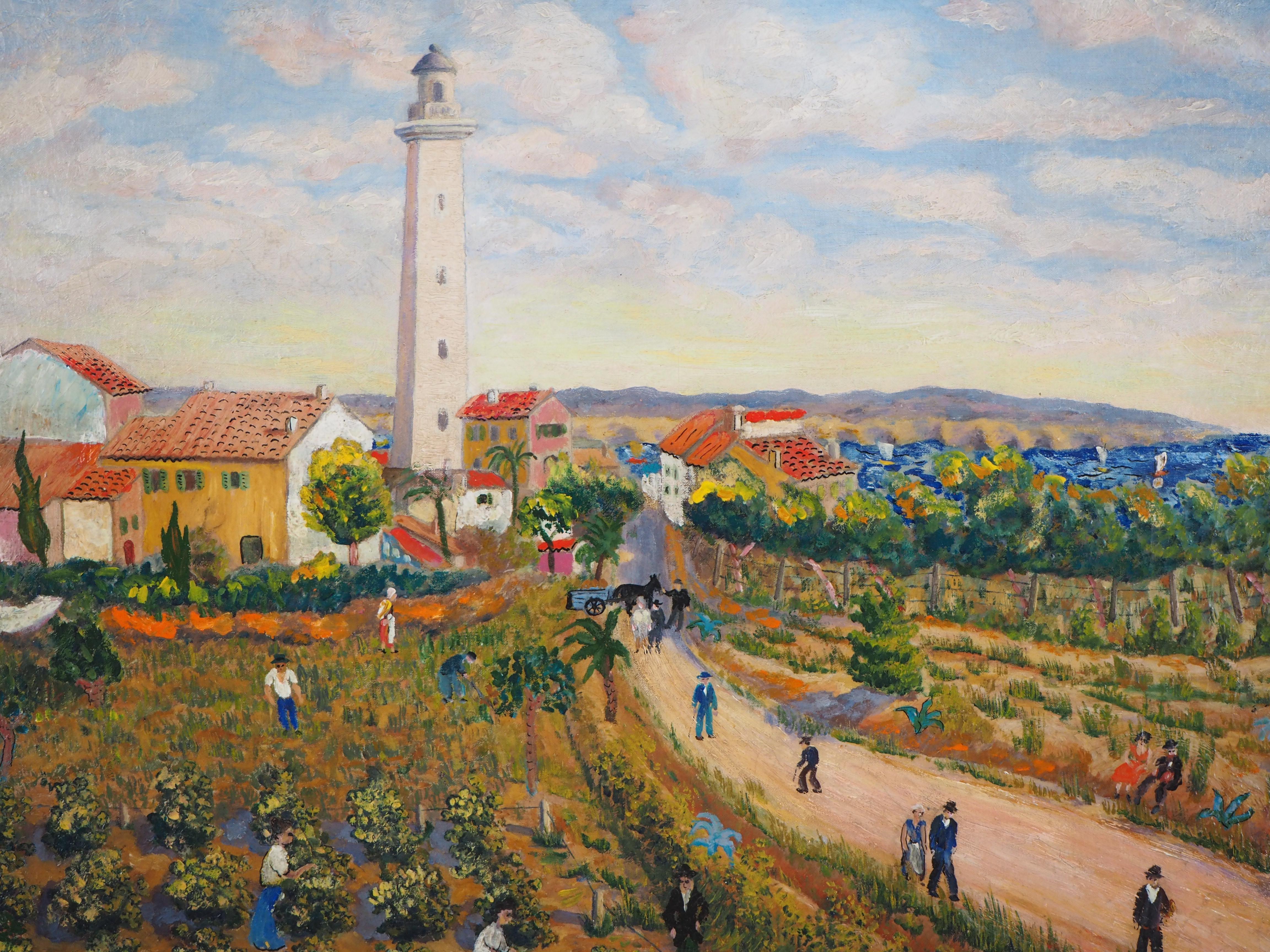 Elisee MACLET
Landscape with a Lighthouse, c. 1930

Original oil on canvas
Handsigned bottom right
On canvas 50 x 65 cm at view (c. 20 x 26 inch)
Presented in a golden wood frame c. 75 x 95 cm (c. 30 x 38 in)

Very good condition, light uses to the