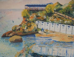 Paisaje marino mediterráneo cerca de Tolón - Óleo sobre lienzo - Firmado