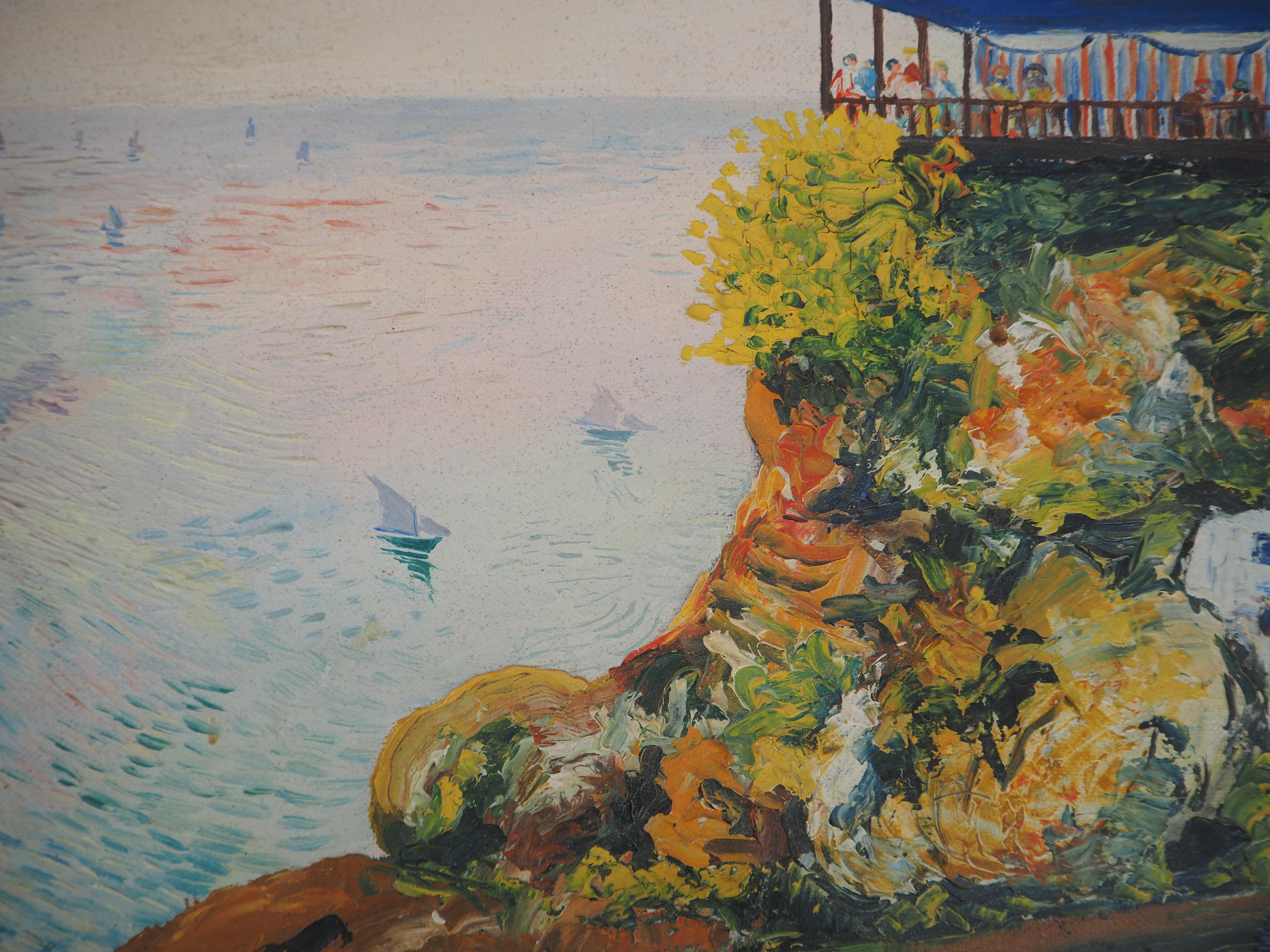 Mediterráneo: Pointe du Mourillon en Tolón, c. 1935

Óleo sobre lienzo
Firmado a la derecha
Sobre lienzo 46 x 55 cm (c. 18 x 22 pulg.)

Interesante lienzo que representa la Pointe du Mourillon en Tolón antes de que la zona fuera urbanizada en los