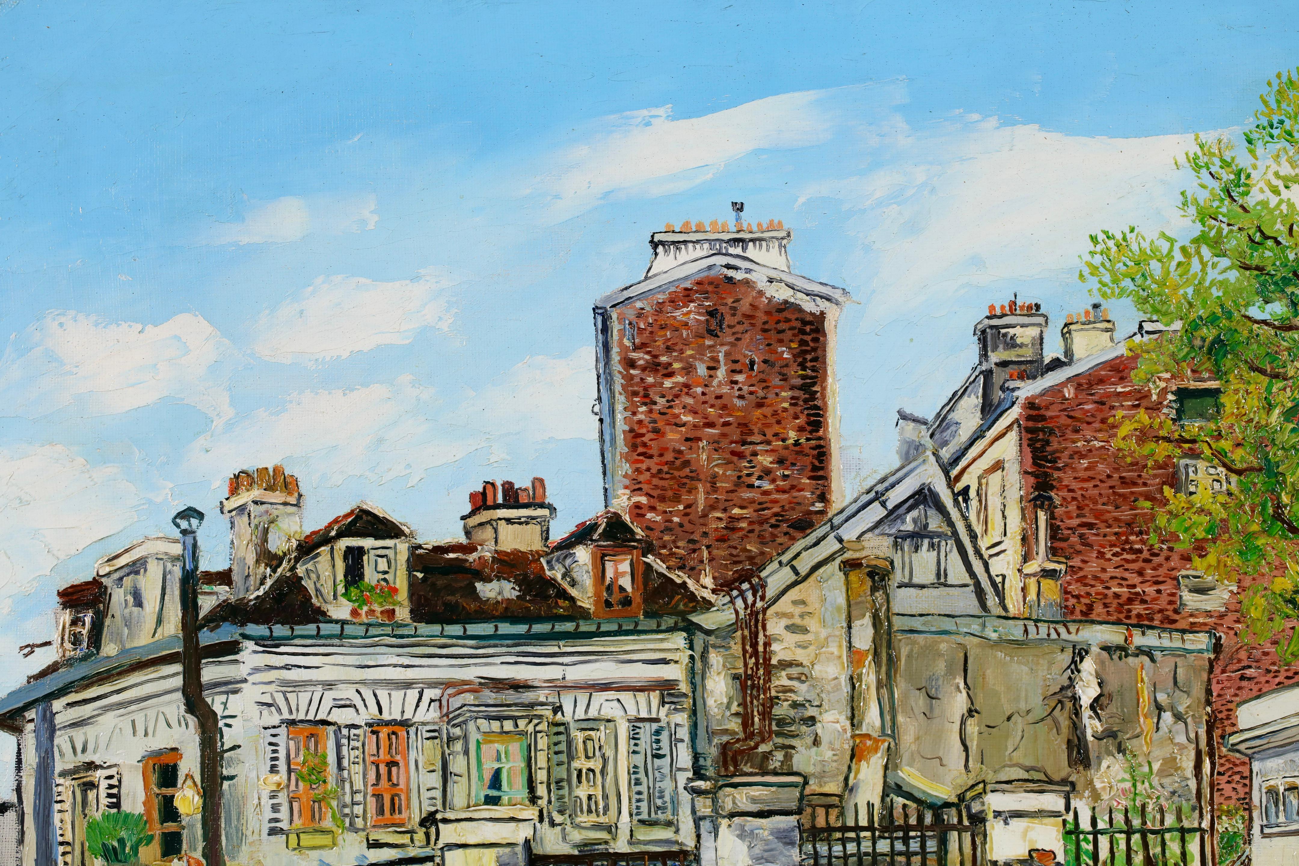 Huile de Montmartre Place Emile Goudeau- Paysage post-impressionniste - Elisee Maclet en vente 6