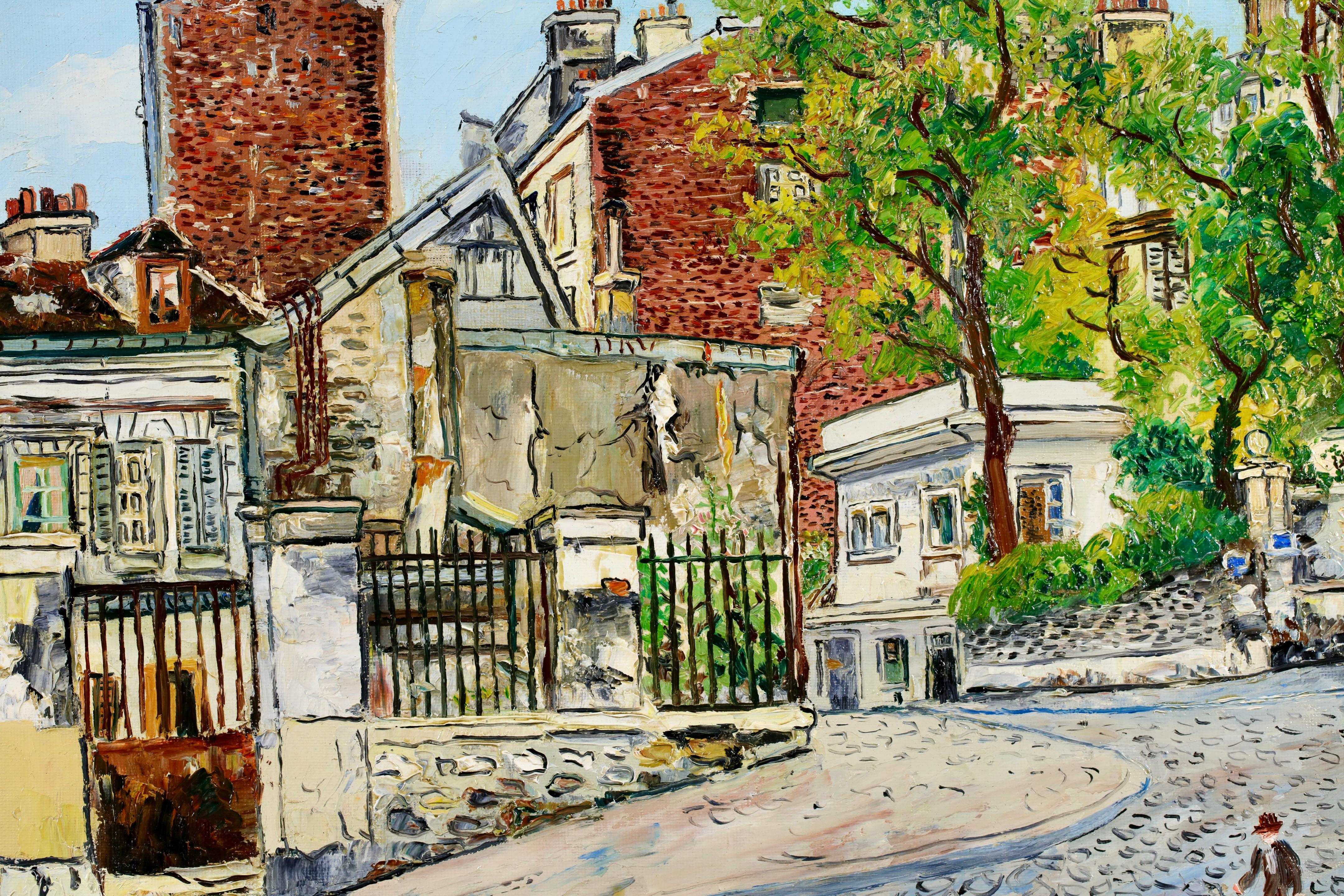Huile de Montmartre Place Emile Goudeau- Paysage post-impressionniste - Elisee Maclet en vente 3
