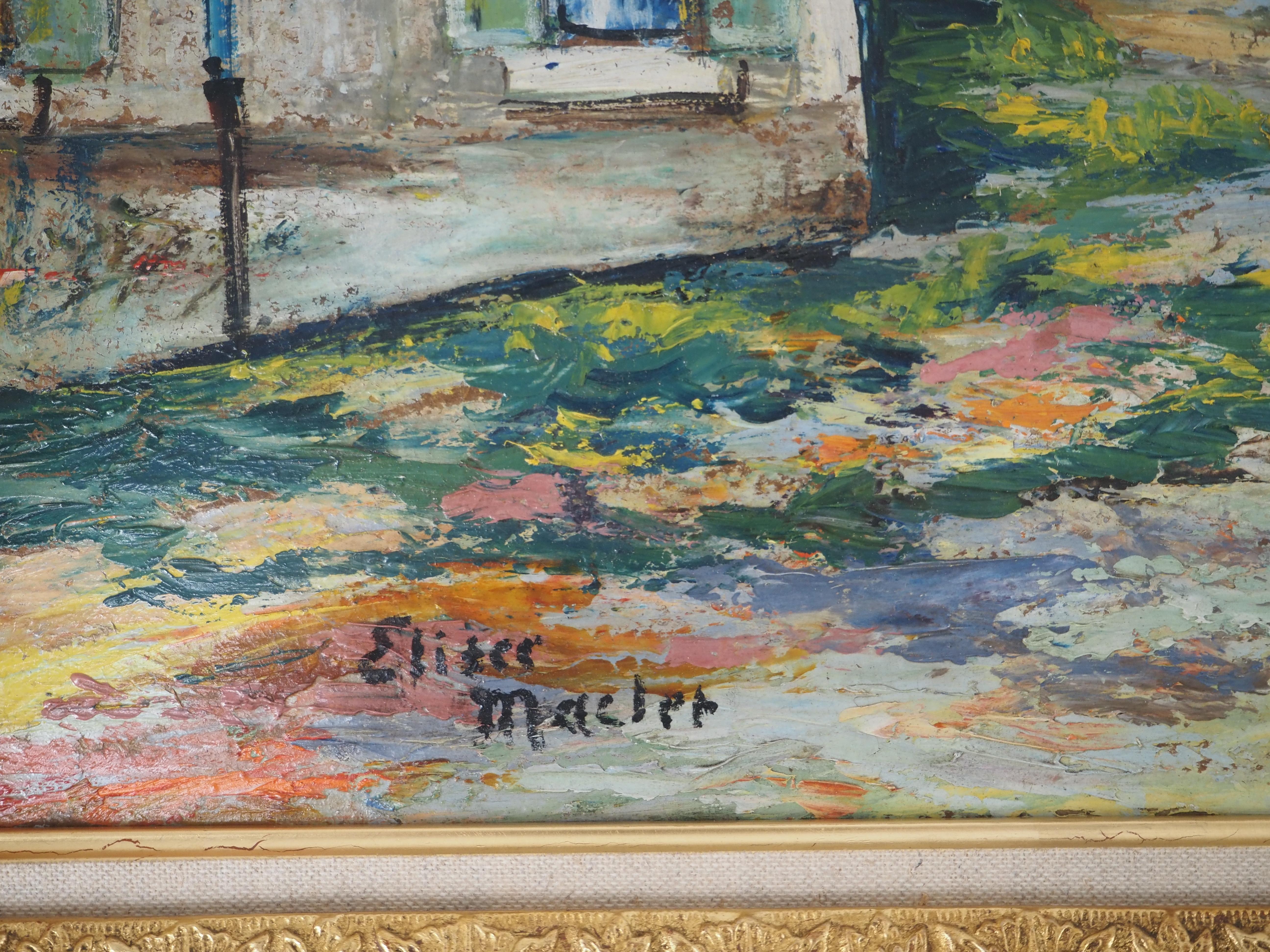 La Normandie : La vieille église romaine - Huile originale sur panneau - Signé (Cottel #217) - Post-impressionnisme Painting par Elisée Maclet
