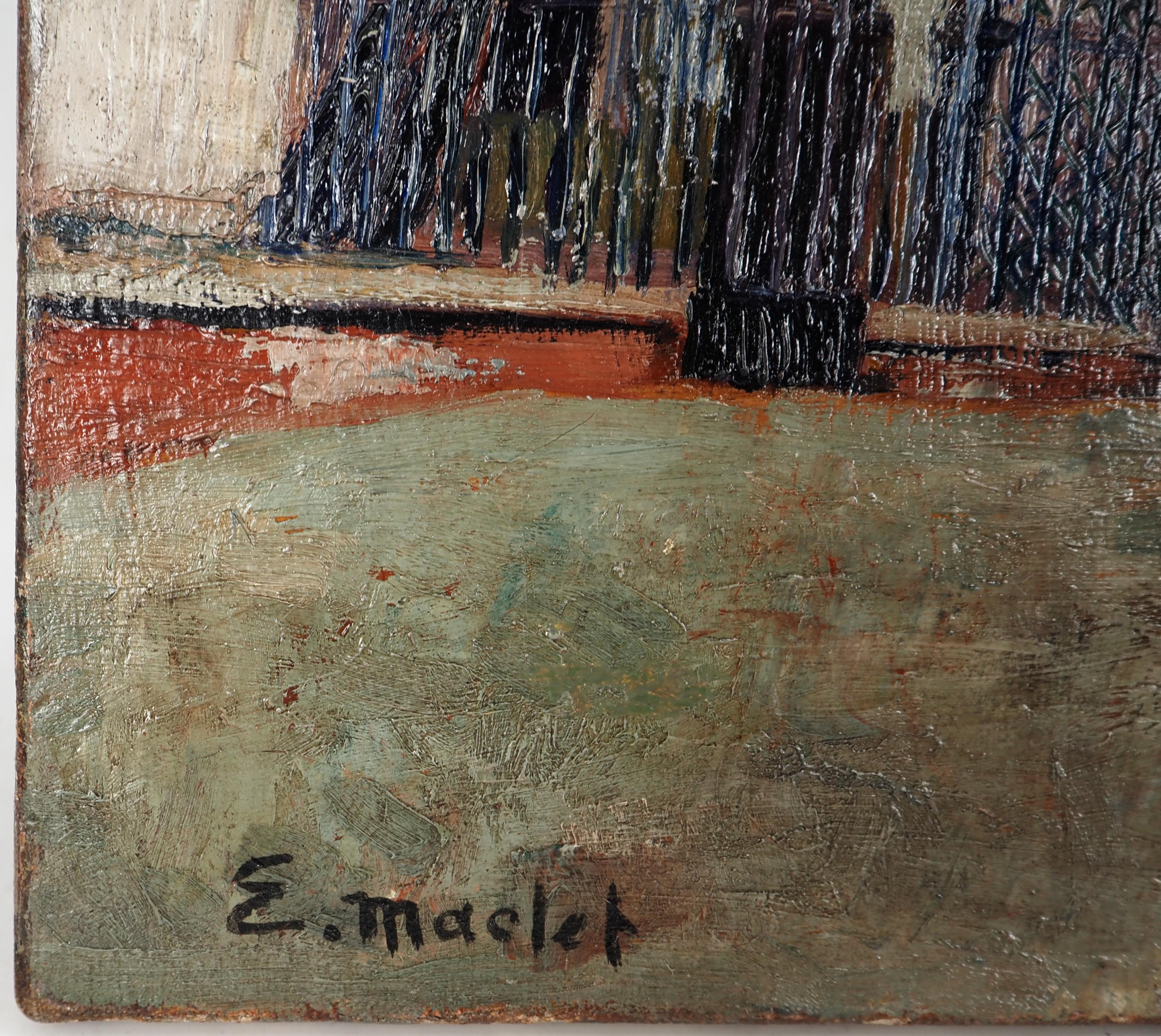 Paris, Montmartre : AB Clemente - Huile originale sur toile - Signée - Painting de Elisée Maclet