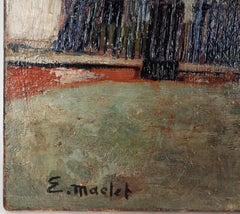 Paris, Montmartre : JB Clement Square - Original Öl auf Leinwand - Signiert