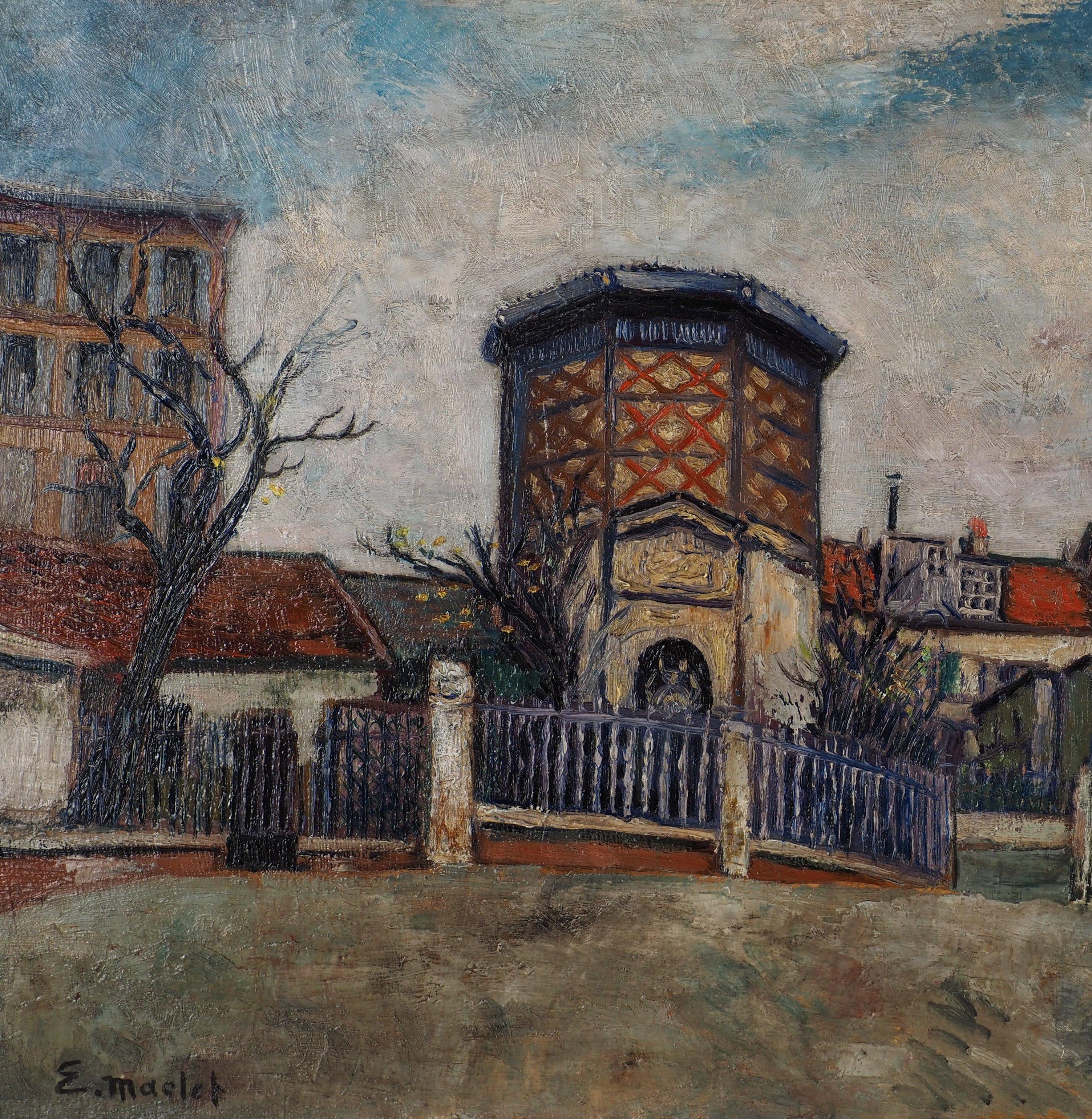Paris, Montmartre : AB Clemente - Huile originale sur toile - Signée - Post-impressionnisme Painting par Elisée Maclet
