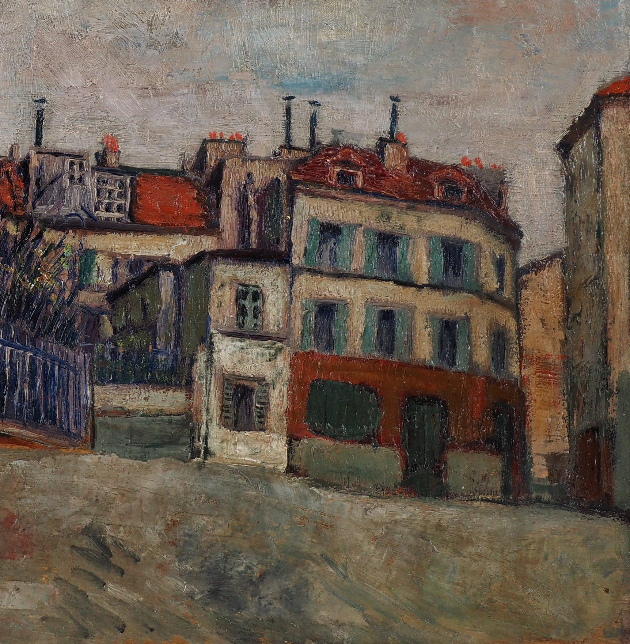 Paris, Montmartre : AB Clemente - Huile originale sur toile - Signée en vente 1