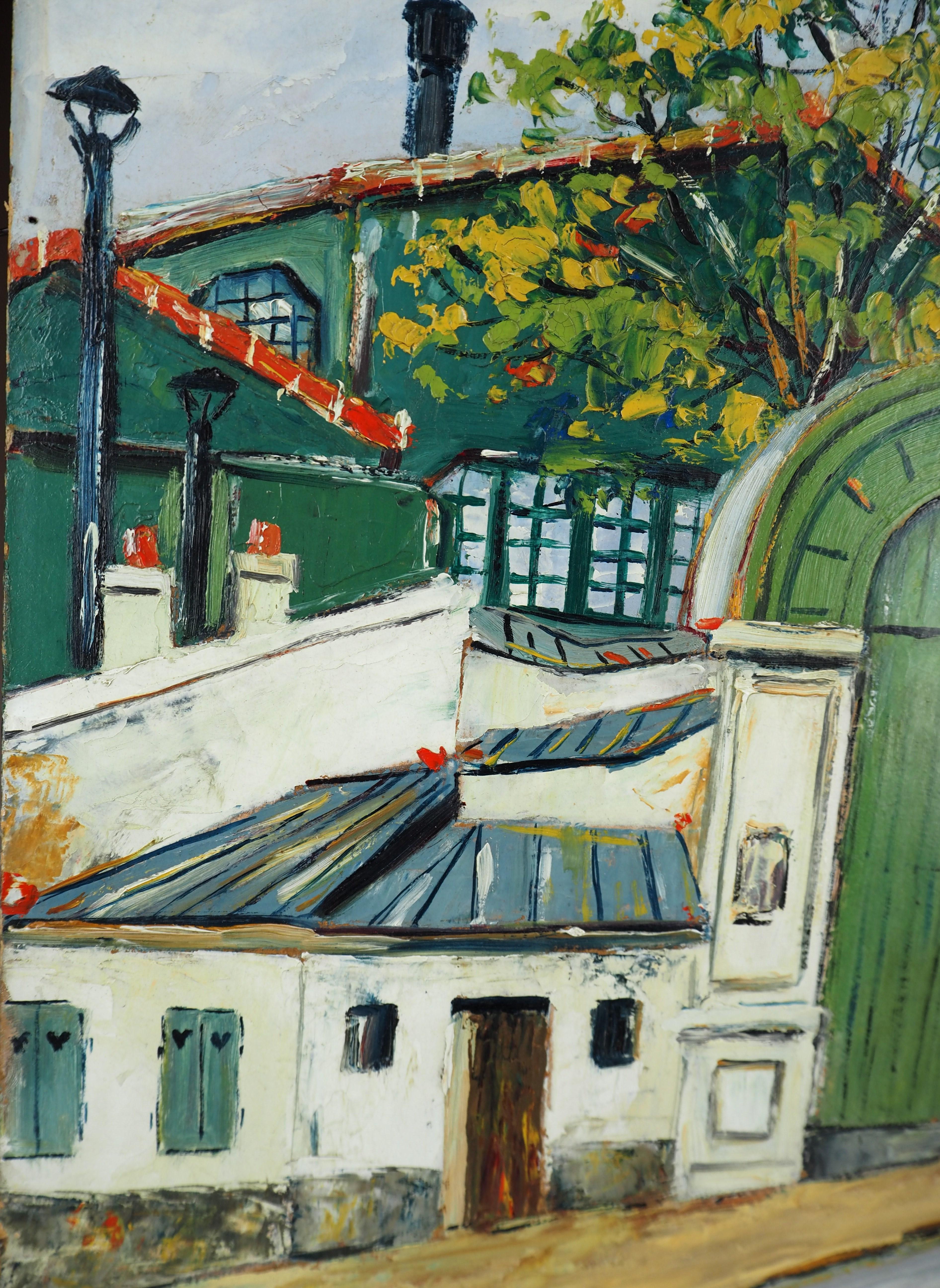 Paris, Montmartre : Moulin de la Galette (The Mill) - Oil Painting - Signed For Sale 6