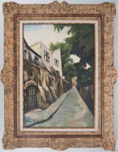 Paris, Montmartre : Rue des Daules - Original oil on canvas - Signed