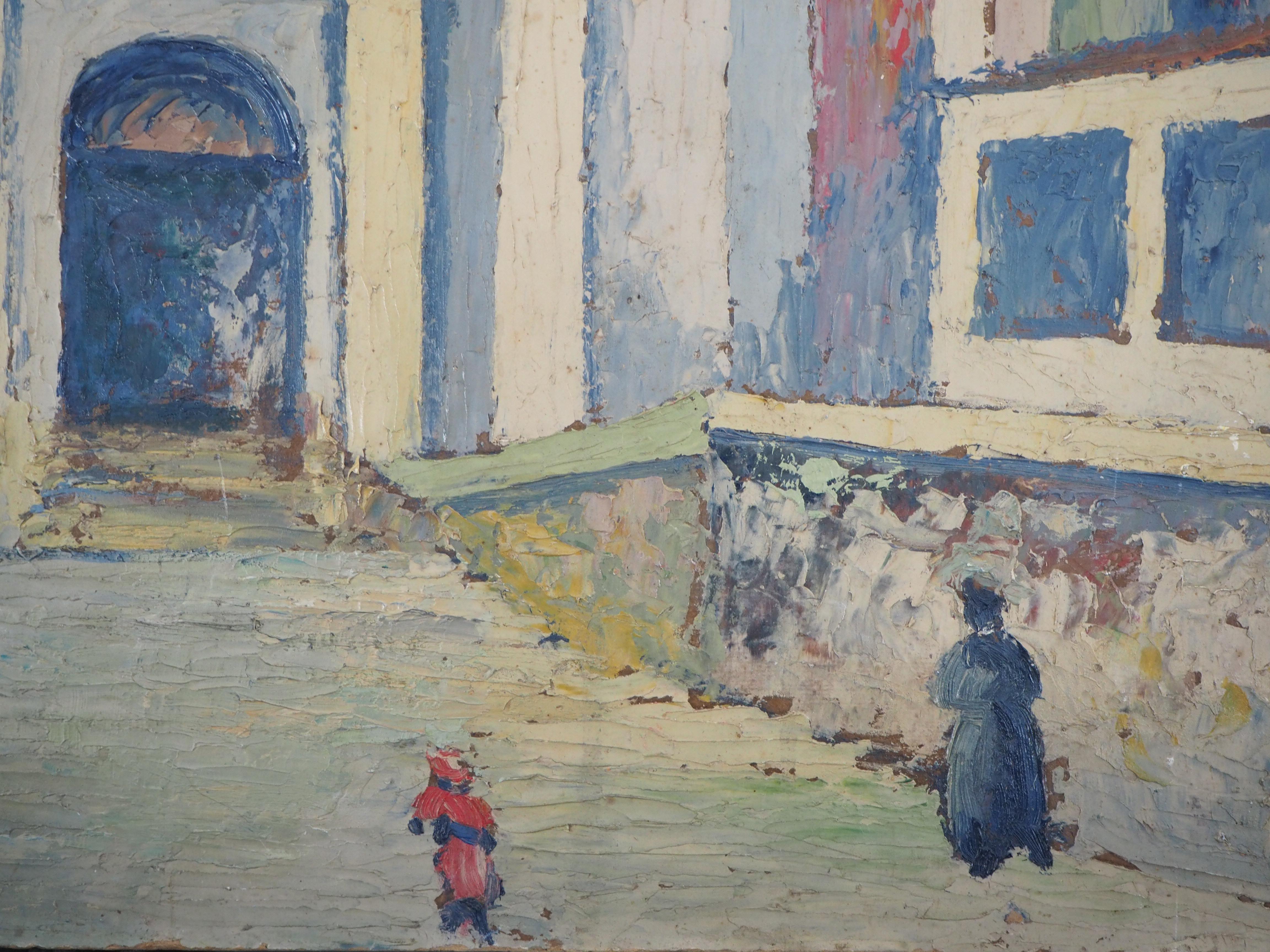 Paris, Saint Germain de Charonne Church - Oil Painting - Signed For Sale 4