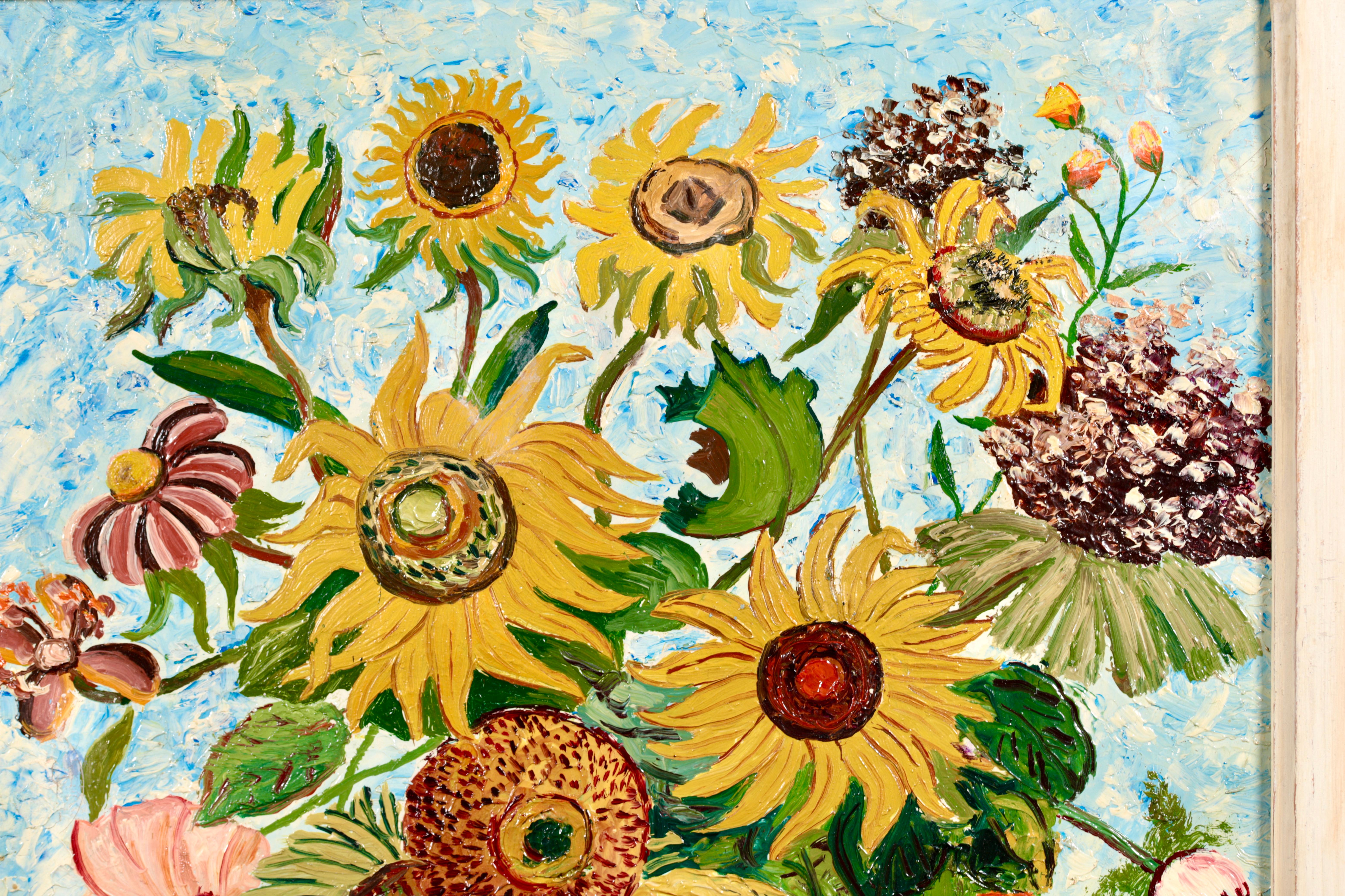 Huile impressionniste - Natures mortes - Fleurs de soleil d'Elisabeth Maclet 1