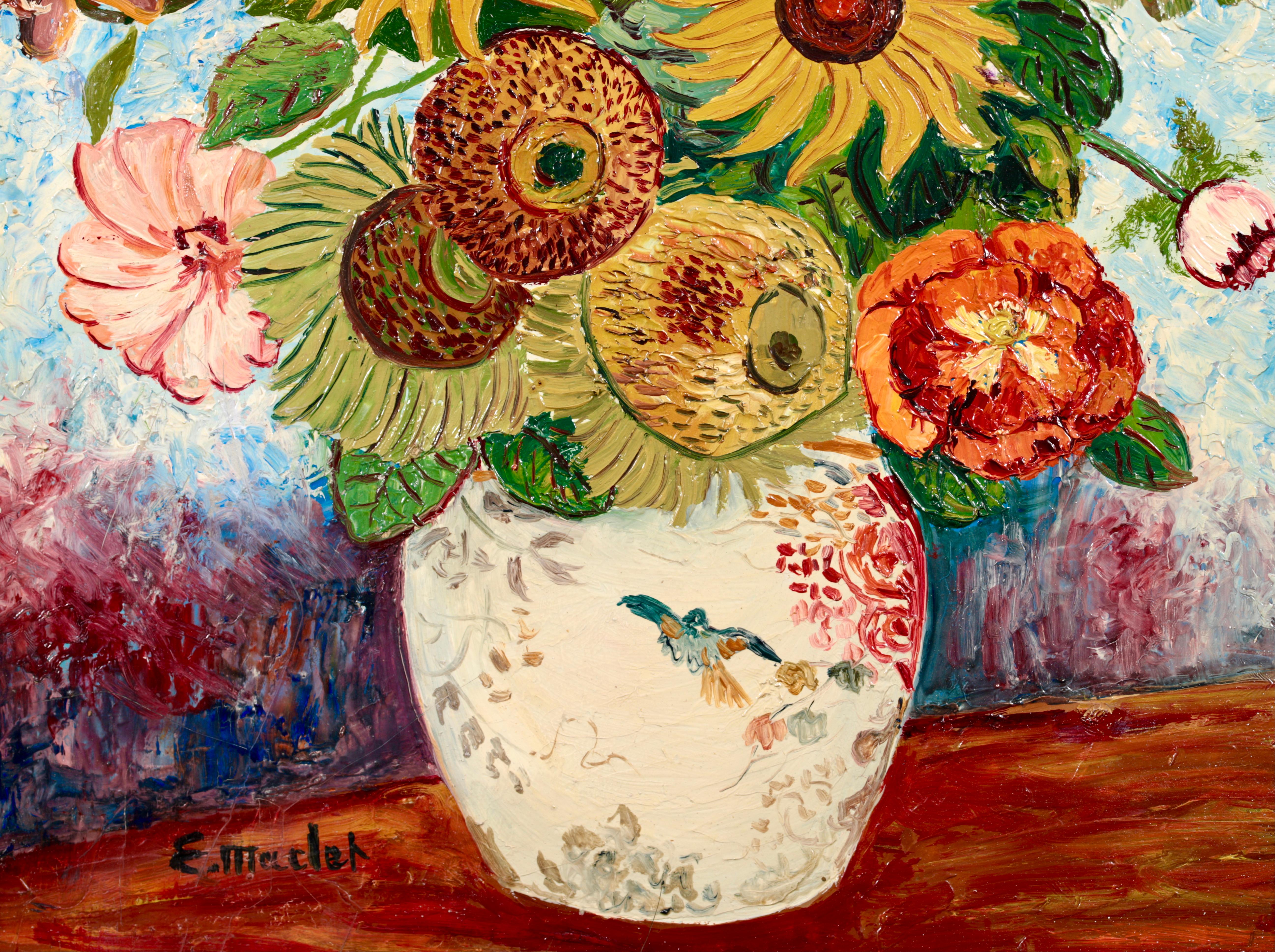 Huile impressionniste - Natures mortes - Fleurs de soleil d'Elisabeth Maclet 4