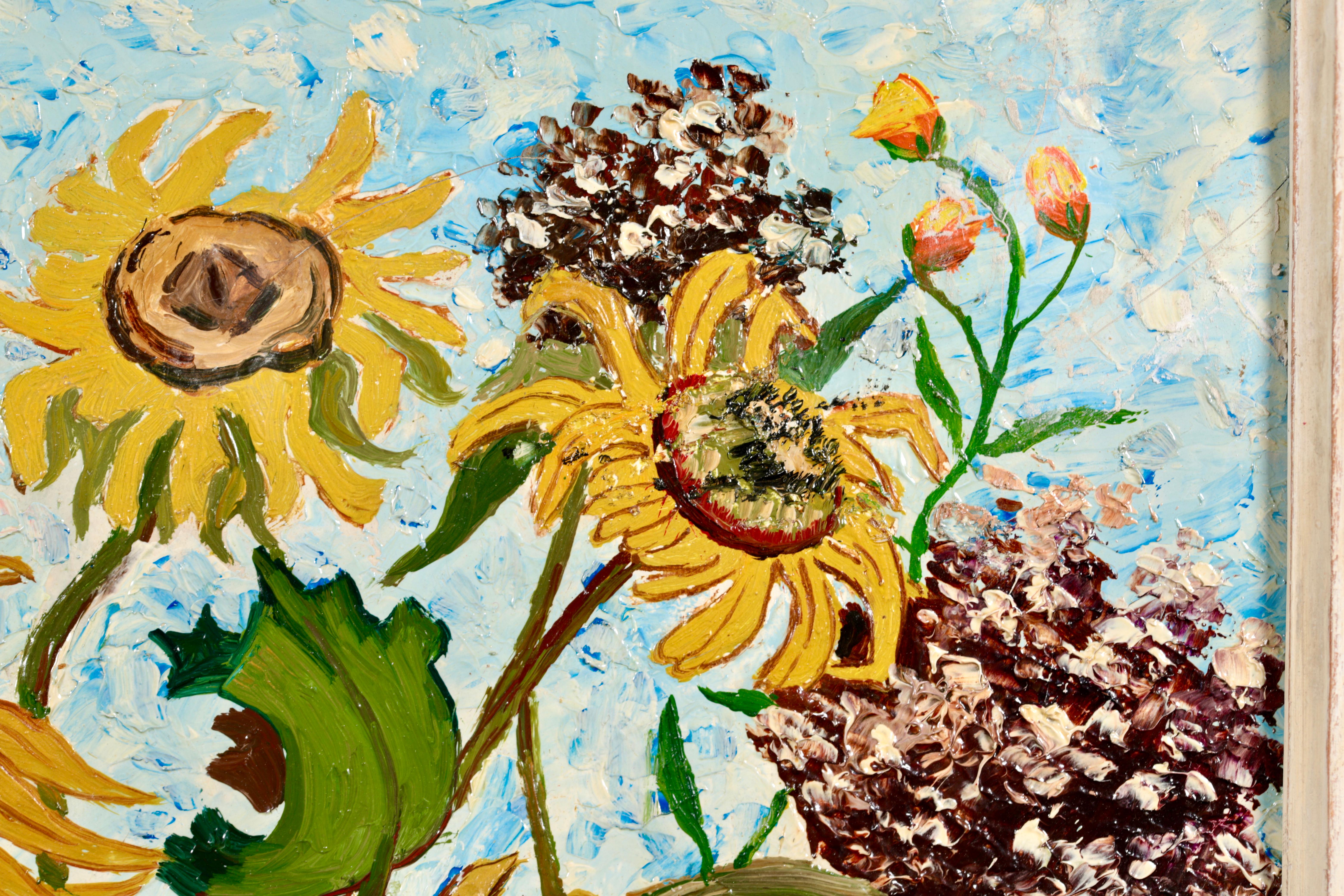 Huile impressionniste - Natures mortes - Fleurs de soleil d'Elisabeth Maclet 5